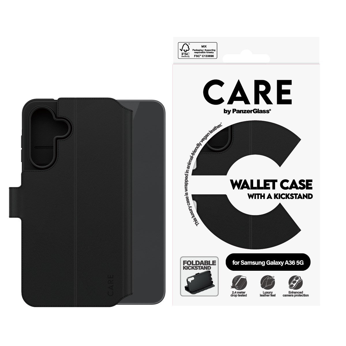 CARE by PanzerGlass® Wallet Case w. Kickstand Samsung Galaxy A36 5G